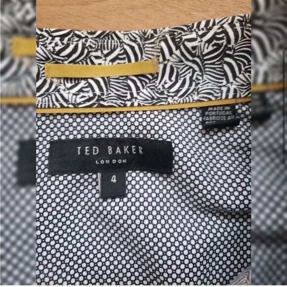 Ted Baker black & white long sleeve top Ted Size 4/US 10 - Picture 1 of 4